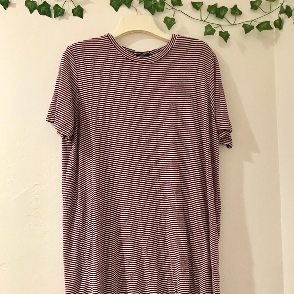 Maroon striped brandy Melville T-shirt dress